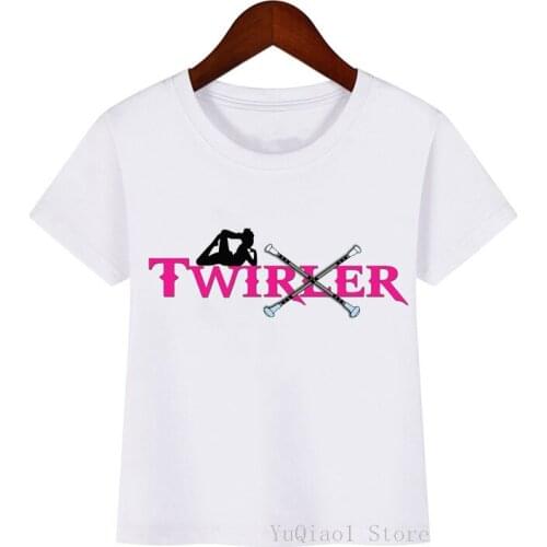 ChildrenS Baton Twirling T Shirt Lovely Gymnastics Sports Lover Christmas Gift Kids Top Girls Clothes Winter Youth Basic Tshirt