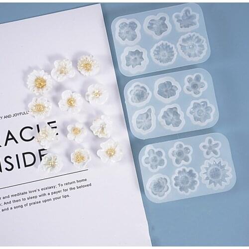 DIY Crystal Epoxy Mold Small Flowers Decoration Whole Board Multi-Specification Daisy Silicone Mold