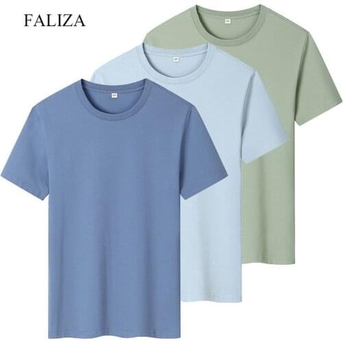 100% Cotton Men T-Shirt New Fashion Solid Color Casual Short Sleeve 3-pack Tshirts Summer Beathable Tee Male Tops Clothing TX156