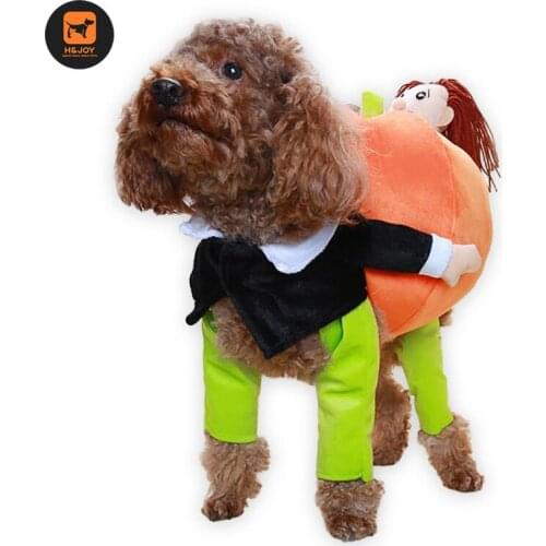 H&JOY Halloween Dog Clothes Carry Pumpkin Winter Dog Jumpsuit Suit for Dog Pet Clothing Puppy Clothes Party Cosplay Costume Soft