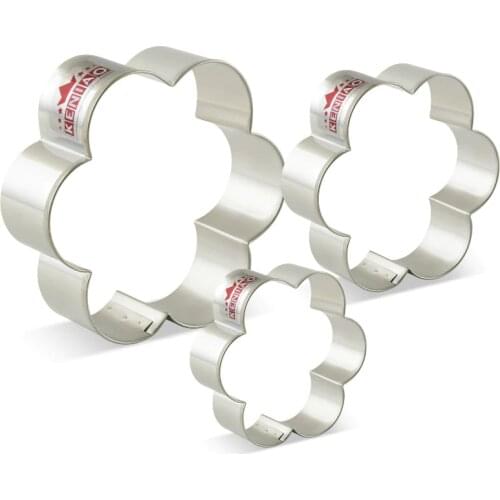 KENIAO Flowers Cookie Cutters for Baby Shower / Birthday Pastry - Large/Medium/Small Basic Cookie Cutters - Stainless Steel