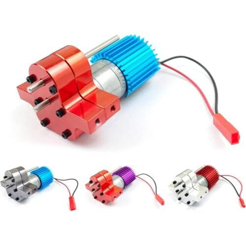 Speed Change Gear Box Metal Gearbox with 370 Brush Motor Anodizing Treatment for Heatsink and Mount Base for WPL 1633 RC Car