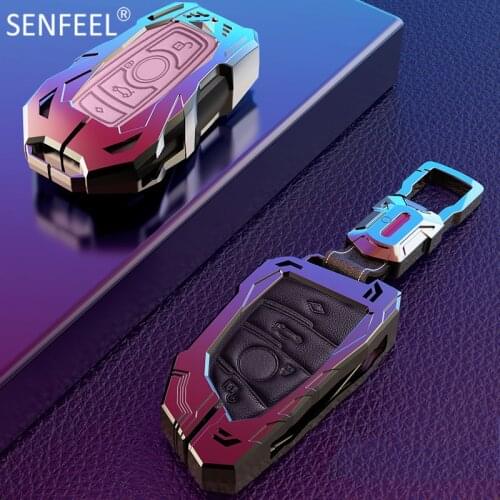 Leather Car Key Case Cover For BMW 2 3 5 7 Series 6GT X1 X3 X5 X6 F45 F46 G20 G30 G32 G11 G12 F48 G01 F15 F85 F16 F86 Keychain