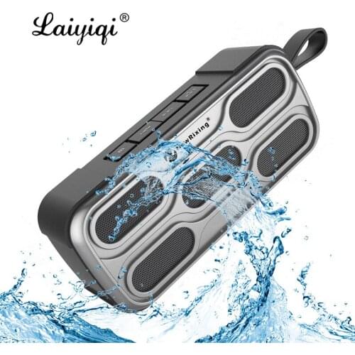 Laiyiqi portable leather belt Splashproof waterproof bluetooth speaker BT radio FM bass parlante bluetooth alto falante bocinas