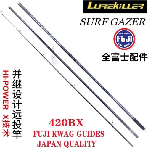LUREKILLER 2020 JAPAN Quality Hi power X SURF GAZER Full Fuji Surf Rod 4.2M 46T High Carbon 3 Sections BX Surf casting rods