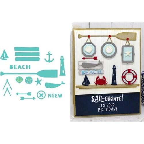 Oar Anchor Set crab Metal Cutting Dies Stencil for Scrapbooking Photo Album Embossing Paper Cards Making Decorative Crafts