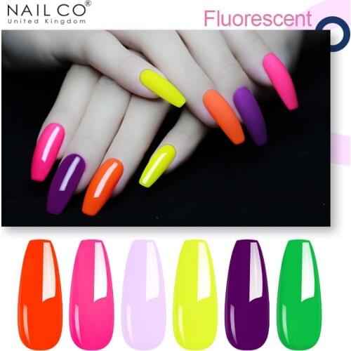 NAILCO 15ml Uv Art Gel Nail Polish Fluorescence Color Summer Series Semi Permanent Acid Free Varnish Soak Off Top Base Coat Nail