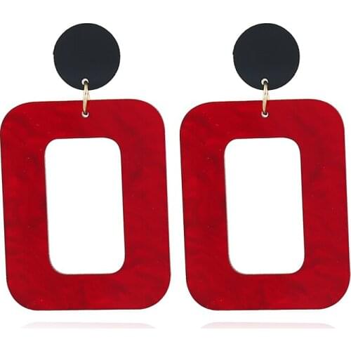 New Fashion Big Vintage Geometry Statement Stud Earrings For Women Tortoiseshell Pendientes Jewelry Accessories Sieraden AE197