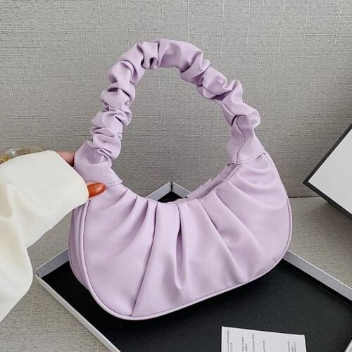 2021 new womens portable fold shoulder armpit bag niche texture popular small bag