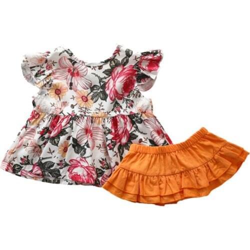 Girl Clothes 2020 Summer Infant Baby Kids Girl Clothes Floral Tops Shorts Pants 2pcs Outfit Set Sunsuit