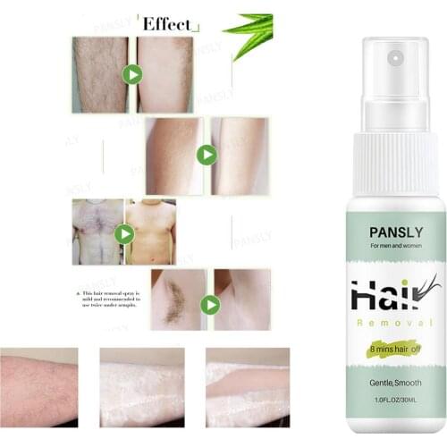 Pansly Hair Growth Inhibitor Removal Cream Spray Bikini Intimate Face Legs Arm Body Armpit Painless Hair Removal Spray