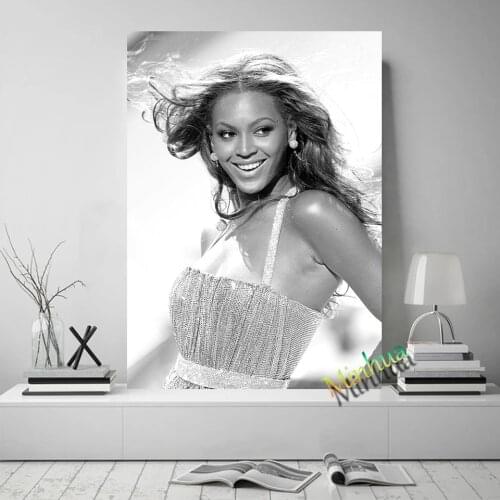 Beyonce Music Singer Poster Black And White Wall Art Canvas Print Painting Decoration Picture For Living Room Home Decor