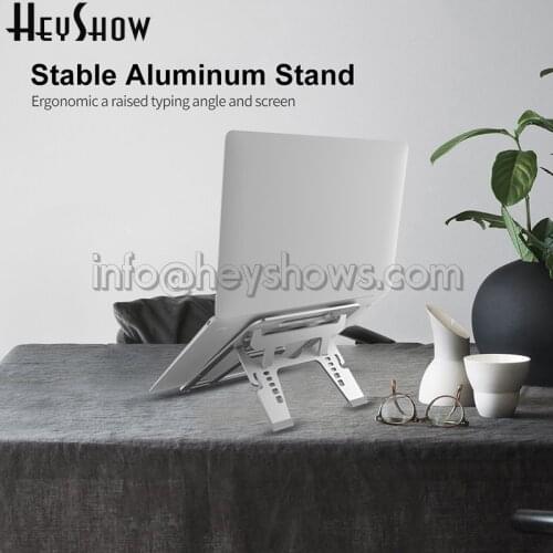 Portable Foldable Aluminum Alloy Laptop Riser Holder Height Adjustable Notebook Stand For MacBook iPad Air Pro Fit 10-14 Inch