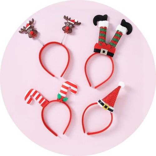 Cute Christmas Halloween Headband For Baby Girls Deer Antlers Headbands Cartoon Hair Hoop Children Turban Baby Hair Accessories
