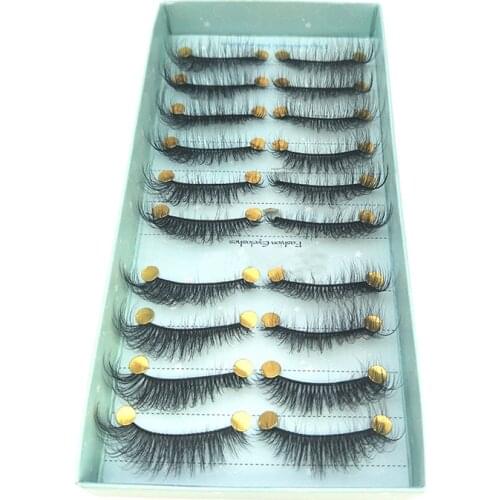 2018 NEW 10 pairs 100% Real Mink Eyelashes 3D Natural False Eyelashes 3d Mink Lashes Soft Eyelash Extension Makeup Kit Cilios