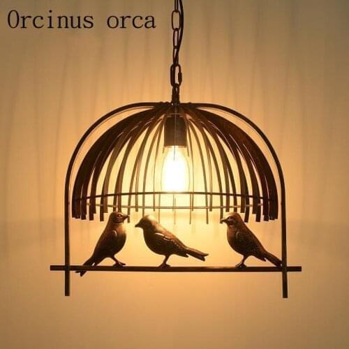 Retro industrial wind, American bird chandelier, restaurant bar, coffee shop, simple personality Iron Chandelier free shipping