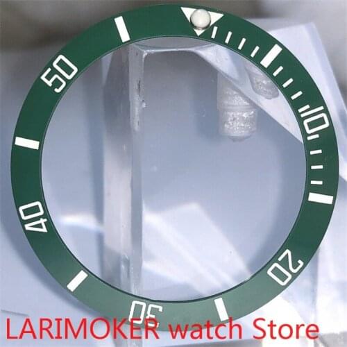 Brand new high quality 38mm green rotating glass bezel suitable for 40mm mens watch automatic winding