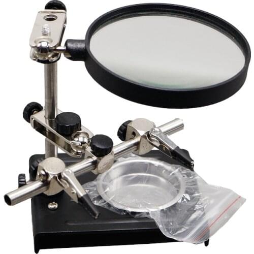 SY-209A Soldering Iron Stand Magnifying Glass Electric Iron Board Seat 360 Universal Clamp Frame Welding Work