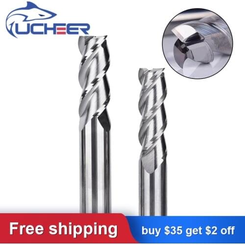 UCHEER 1PC 1/2.5/4/5/6/10mm Carbide End Mill for AL CNC Milling Cutter Tungsten steel router bits CNC machine High quality