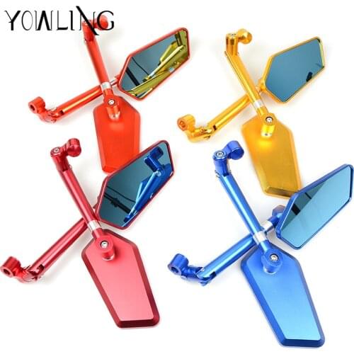 Universal Motorcycle Scooter Mirror Rectangle Aluminum Side Rear View Mirrors For KAWASAKI Z800 Z750 ER-6N 2013 2014 2015 2016