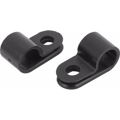 UXCELL 100Pcs Hot Sale Black Plastic R Type Cable Clip Clamp for 7.8mm Dia Wire Hose Tube 23 x 10.5 x 10.3mm