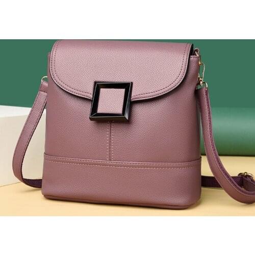 Vintage Small Square Messenger Bag Women Luxury Designer Handbag Solid Color Crossbody Bags Ladies Hot Sale Leather Shoulder Bag