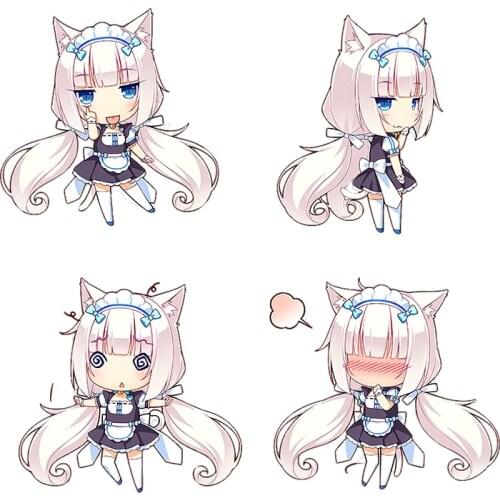 Three Ratels CD1 funny NEKOPARA_CHRONICLE Vanilla Cartoon Waterproof Decal Cute cats ear girls sticker on Wall Fridge car