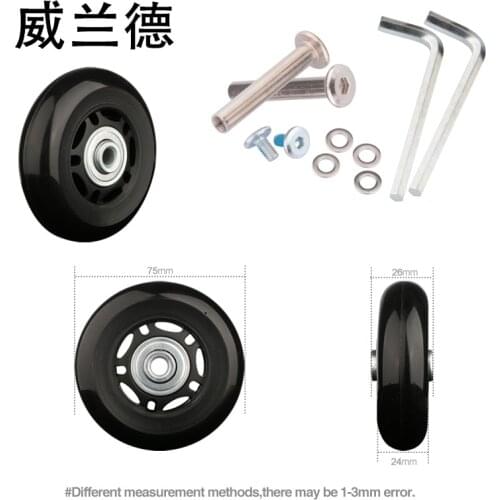 Suitcase Parts Wheels Replacement Luggage Fitting 75mm*26mm Makeup Trolley 360 Spinner Casters Fashion Mute Wheels