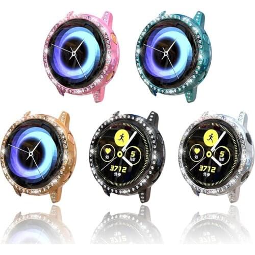 Watch Protective Cover Bracelet Accessories For Samsung Galaxy Watch Active Watch Case Diamond Plating Anti-falling Hollow Case