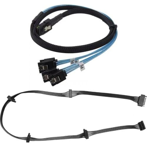 Hard Disk Sata Power 1 To 5 SFF-8087 SAS Data 1 To 4 6G High Speed Anti-interference Splitter Computer PC Chia Mining Disk Raid