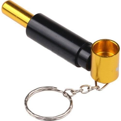 1Pcs Battery Shape Tobacco Pipe With Keychain Smoking Metal Pipes Herb Smoke Smoking Cigarette Accessories Pipas Fumar Hierba