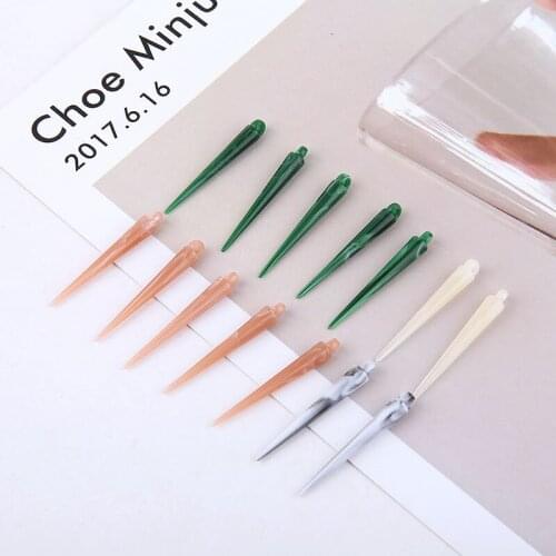 10pcs Fashion Statement Earrings 2020 Retro Imitation Long Pointed Resin Pendant For Women Material Diy Jewelry Accessories