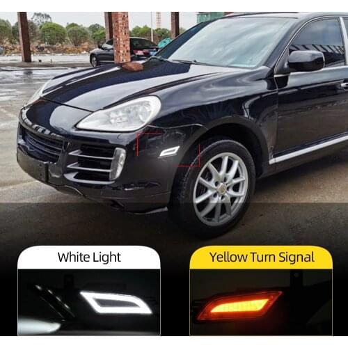 2PCS Car LED headlight Daytime Running Light For Toyota Hilux Revo Rocco 2020 2021 Turn Yellow Signal DRL Daylight
