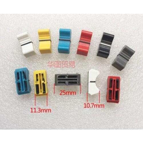 6pcs T-Slot Straight Slot Potentiometer Knob Cap Push Button / For Yamaha Allen & Heath Soundcraft Mixer Fader Cap