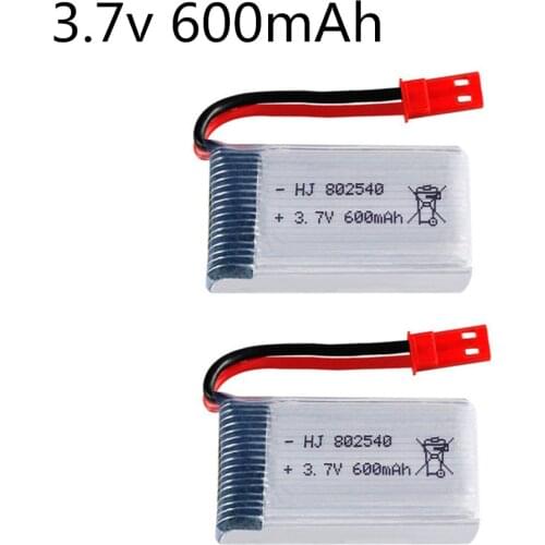 3.7V 600mAH Lipo Battery 802540 For 509W DFD F161 Remote control helicopter 3.7v Lipo JST plug 2pcs
