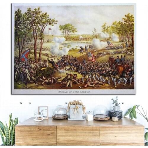 US American Civil War Art Poster Battle Of Antietam Paintings On Canvas Modern Decorative Pictures Home Decoration