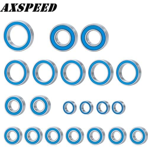AXSPEED 21PCS Blue Bearings Set for 1:10 Traxxas Slash 4x4 Remote Control Car Bearing Parts
