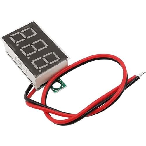 10Pcs/Lot DC 4.5V to 30V Digital LED Display Voltmeter Mini Two-wire Voltmeter Tester Red Blue Green Voltage Display Panel Meter