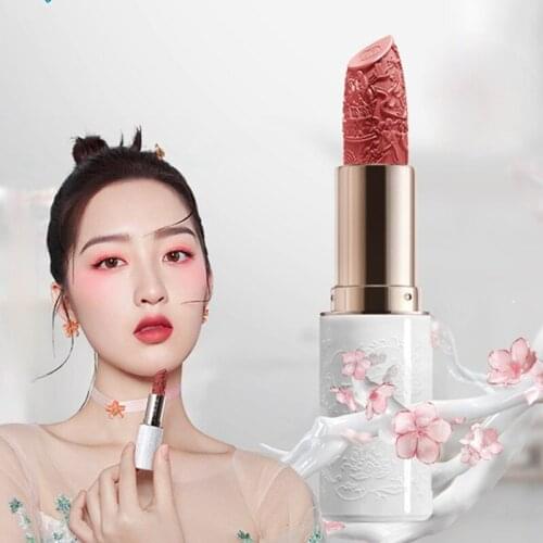 Floral Oil Exquisite Ceramic Carved Lipstick Lip Balm Moisturizing and Dry Matte Finish Complexion Improvement