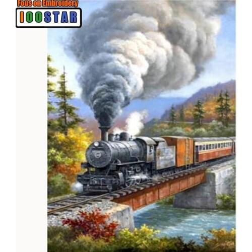 DIY 5D Diamond Embroidery Landscape Diamond Mosaic Sale Drill Train Rhinestones Painting Handicraft Kit Home Decorative Gift