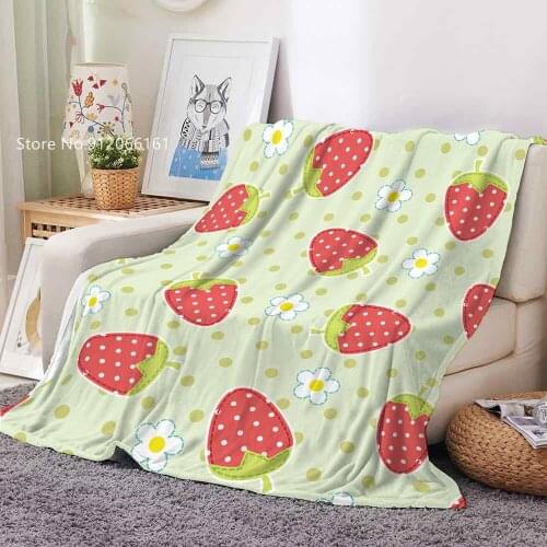 Strawberry Watermelon Flannel Blanket 3D Print Pineapple Fruit Throw Blanket Home Textile Fleece Blanket Nap Office Sofa Blanket