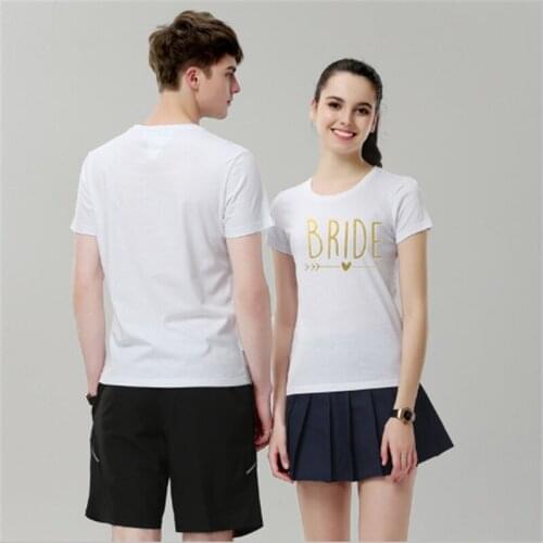 Bachelor Party Pure White Team Bridal T-shirt Wedding Decoration Bridal Squad Short-sleeved Team Bridesmaid Gift Bridal Shower