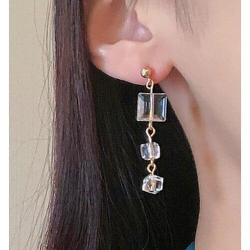 Geometric Korean Statement Acrylic Drop Earrings for Women Vintage Long Tassel Dangle Hanging Female Earrings 2021 Trend Jewelry
