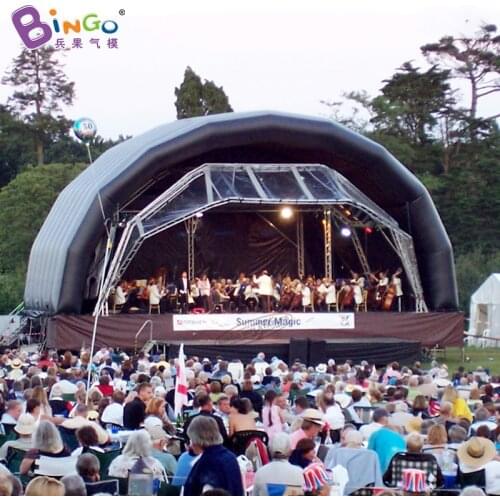 Customized 8x6x4 Meters Inflatable Rooftop Tent / Inflatable Stage Tent / Giant Air Blown Stage Cover for Event Toy BG-T0117