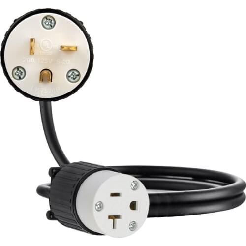 JORINDO American standard industrial power supply male to female power conversion line for NEMA 5-20P TO 5-20R,125V/20A