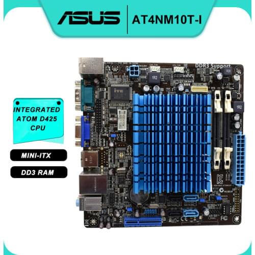 ASUS AT4NM10T-I integrated Atom D425 CPU mini PC motherboard RAM DDR3 2GB Mini ITX Motherboard set 100% Tested Used