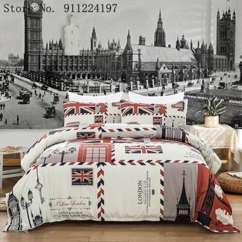 England Stamp 3D Printed Duvet Cover Set Twin Full Queen King Size Comforter Bedding Set Bed Linens Bedclothes For Kids Adults