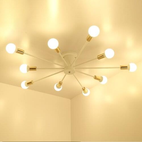 Nordic Black Chandeliers White Chandelier Lighting 6 Lights Chandelier Modern Lighting Home light Fixtures Not Included Bulbs