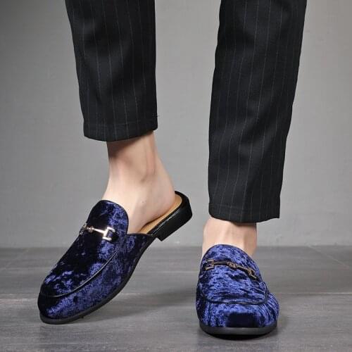 Half Shoes For Men Designer Mule Masculino Slip On Shoes Men Italian Brand Fashion Men Half Shoes Zapatillas Hombre Casual 47 48