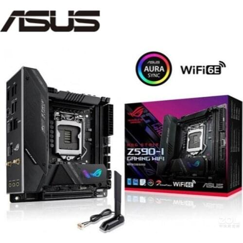 NEW MINI-ITX For Asus ROG STRIX Z590-I GAMING WIFI Motherboard LGA 1151 Z590 Overlocking Support i3 i5 i7 10400F 10400 10700K